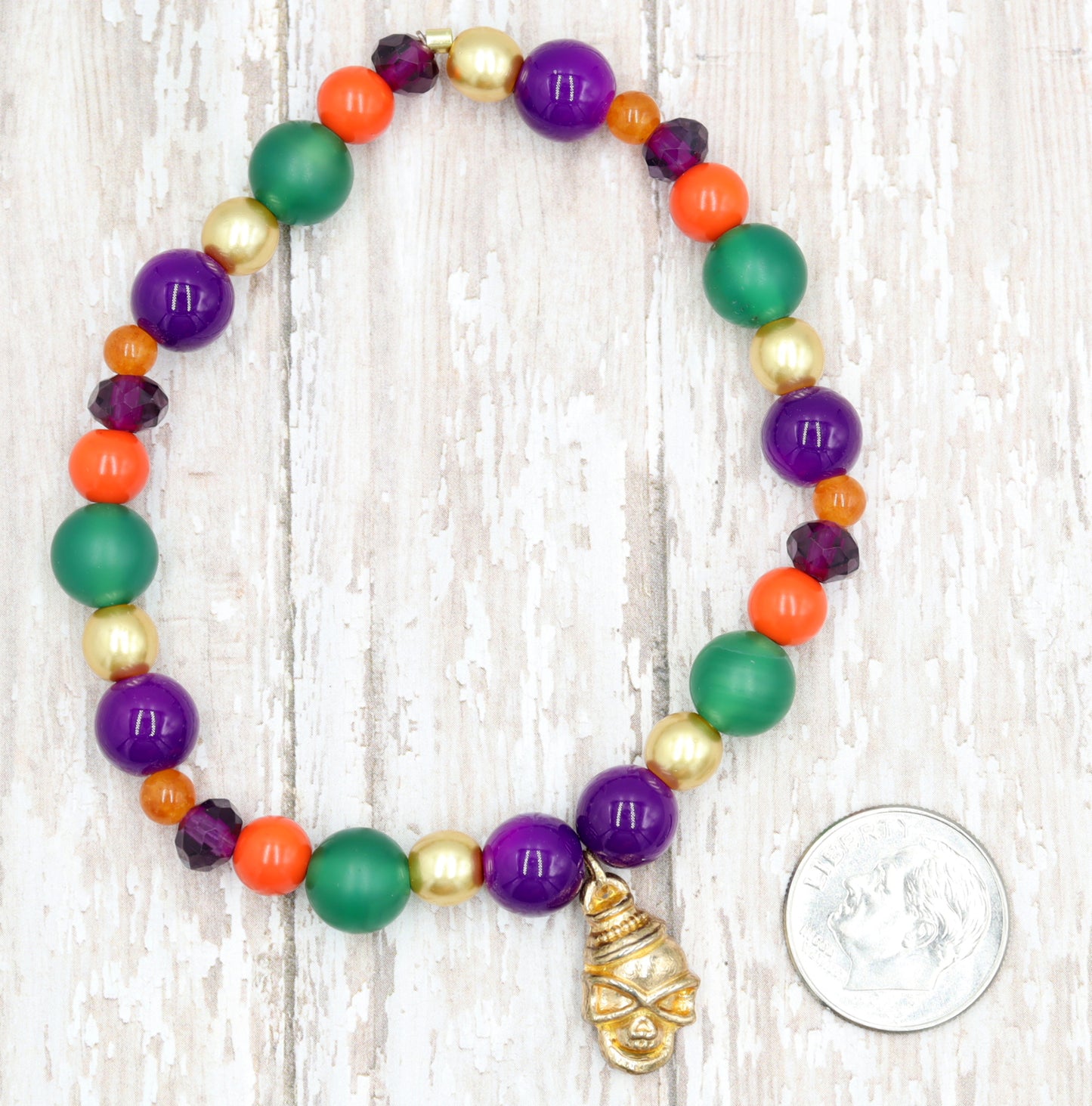 Don’t Mess with That Hoodoo Halloween in NOLA Skull Charm Bracelet by Monkey's Mojo