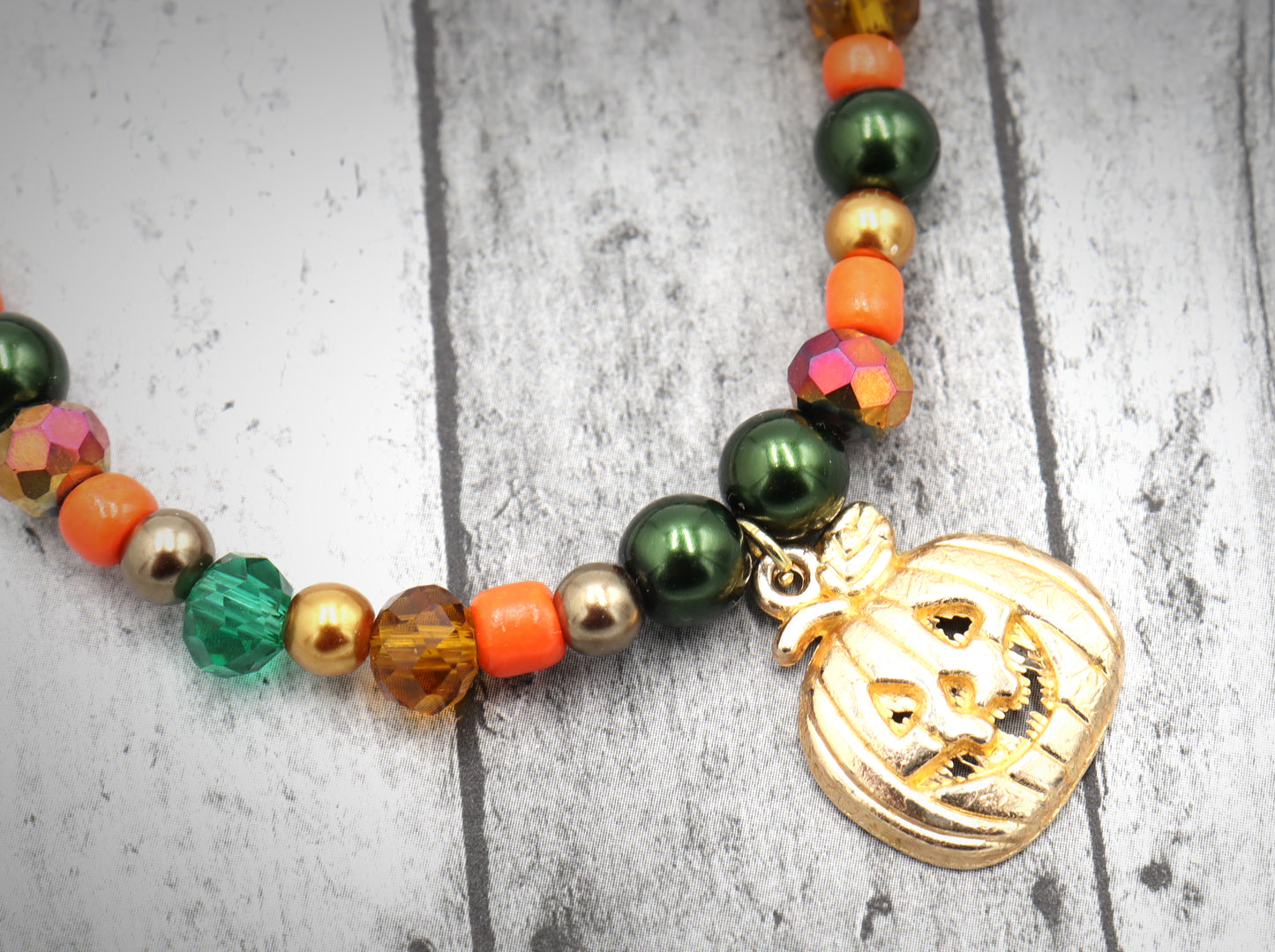 Crave Away the Night in The Pumpkin Patch Bracelet with Yellow Gold Pumpkin Charm by Monkey's Mojo