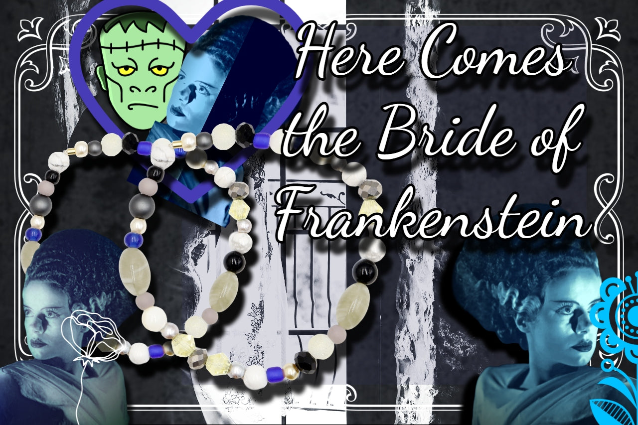 Here Comes the Bride of Frankenstein Deconstructed Avant Garde Halloween Bracelet by Monkey’s Mojo