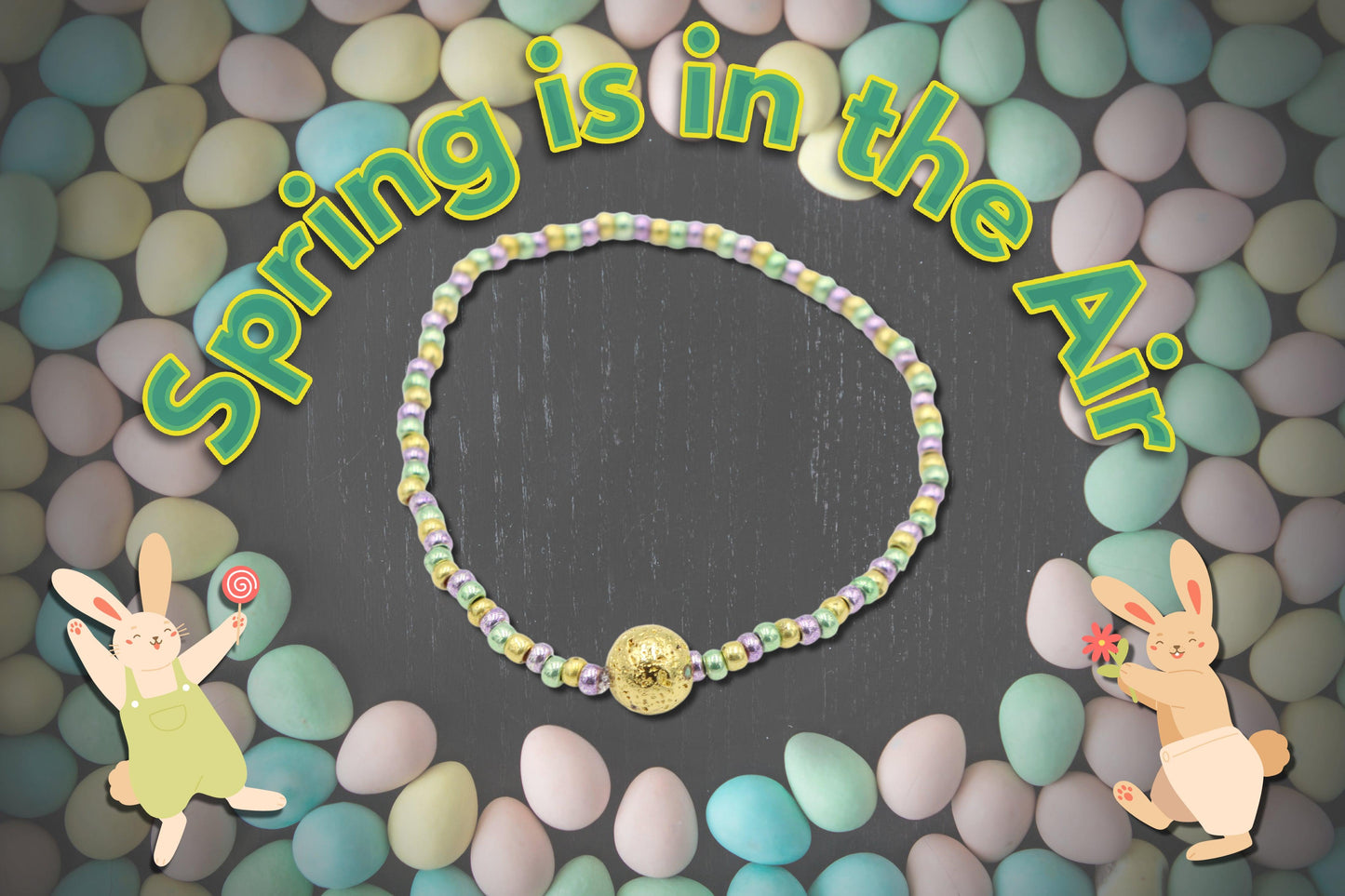 Women's New Orleans Spring Pastel Glass Yellow Gold Bracelet - Monkeysmojo