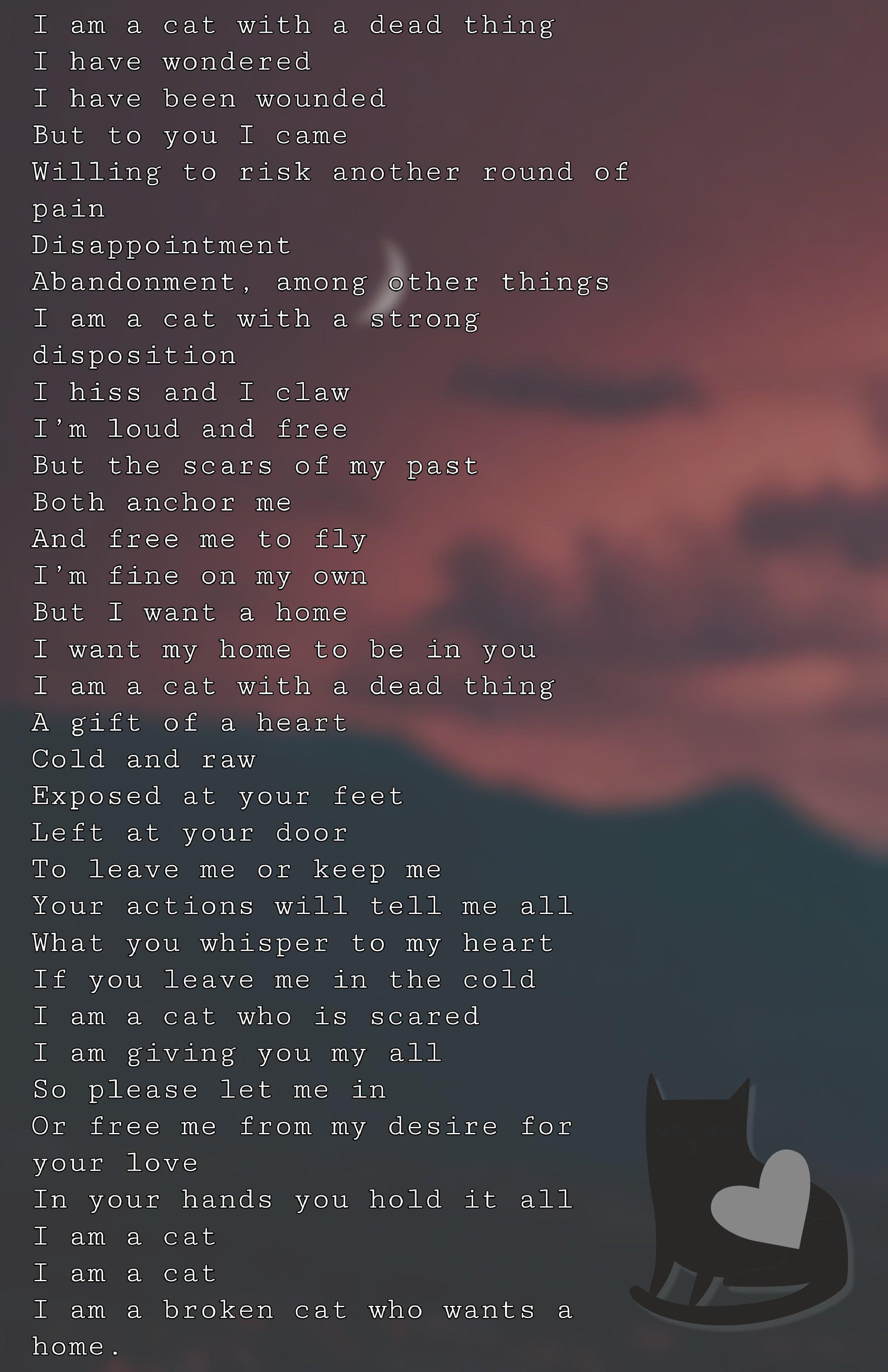 I am a cat a poem by a monkey - Monkeysmojo