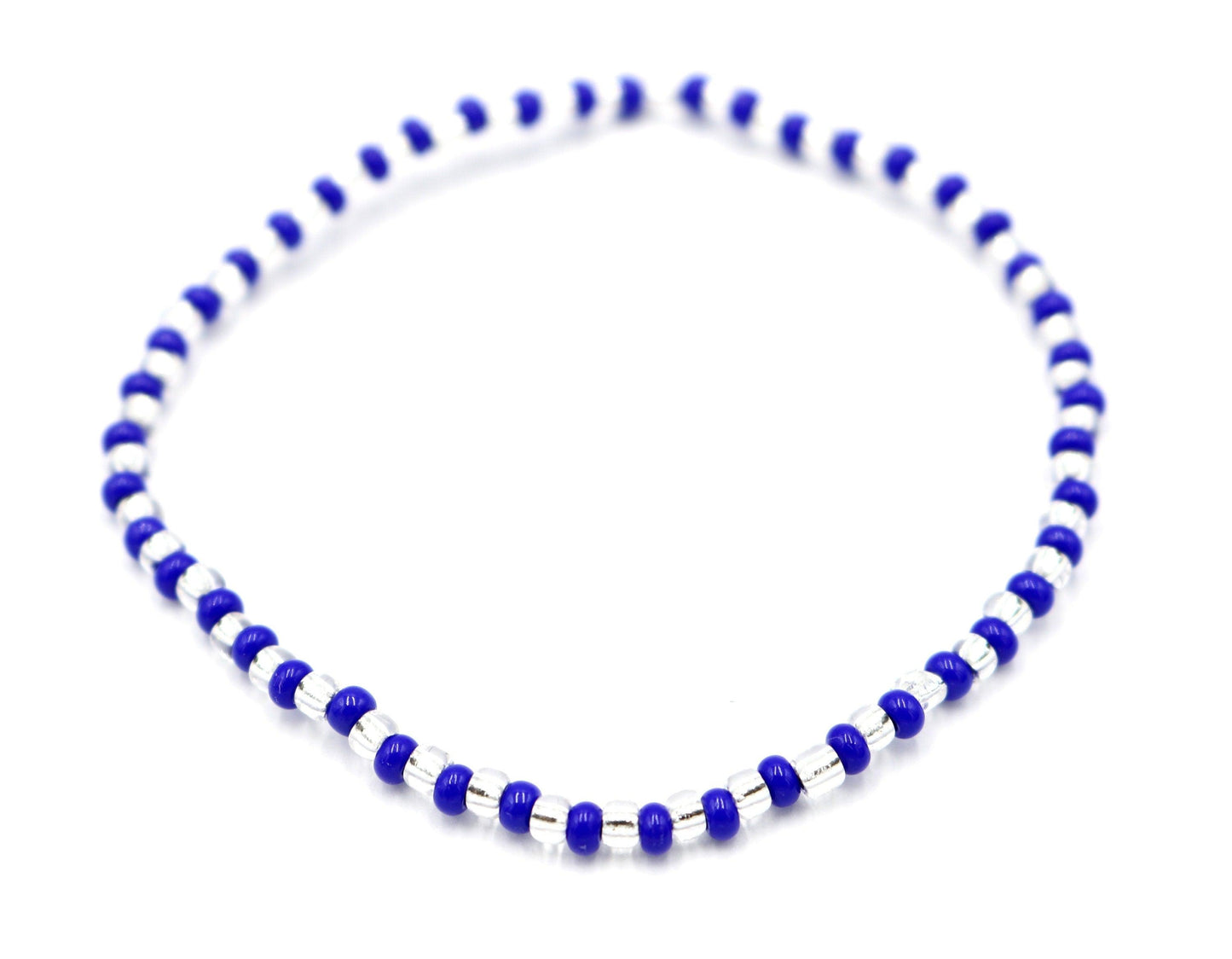 Calling All Cowboy Fans! NFL Mania is Here Show Your Team Spirit with This Fun Glass Seed Bead Stretch Blue & Silver Bracelet - Monkeysmojo