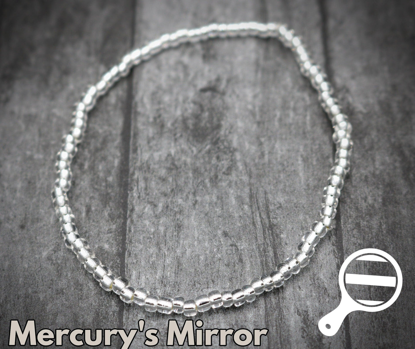 Mercury Is in Retrograde So Look Back with Mercury’s Mirror Silver 6mm Metallic Glass Seed Beads Stretch Bracelet - Monkeysmojo