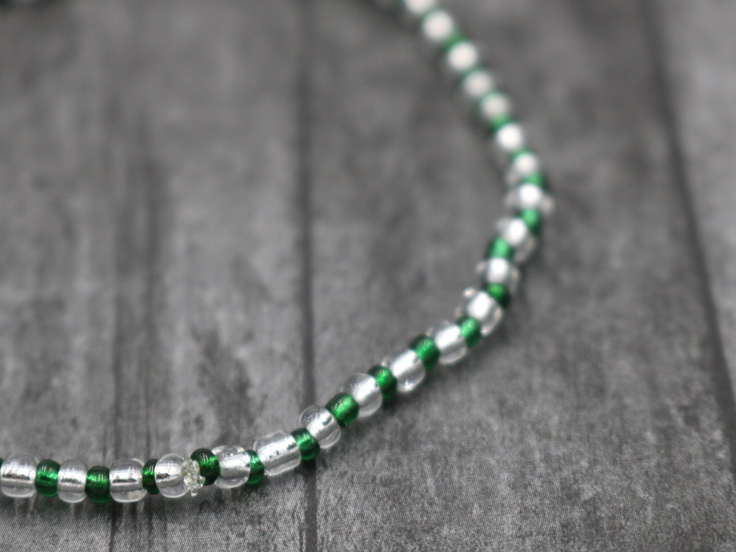 St. Paddy Saint Patrick's Silver and Irish I Was Irish Green 2022  Holiday Fun March Glass Bead Women's Stack Boho Bracelet - Free Shipping - Monkeysmojo