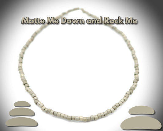 Matte Me Down and Rock Me Stunning Unique Japanese Miyuki Metallic Gray 2mm Seed Beads Stretch Bracelet - Gift 2022 - Monkeysmojo