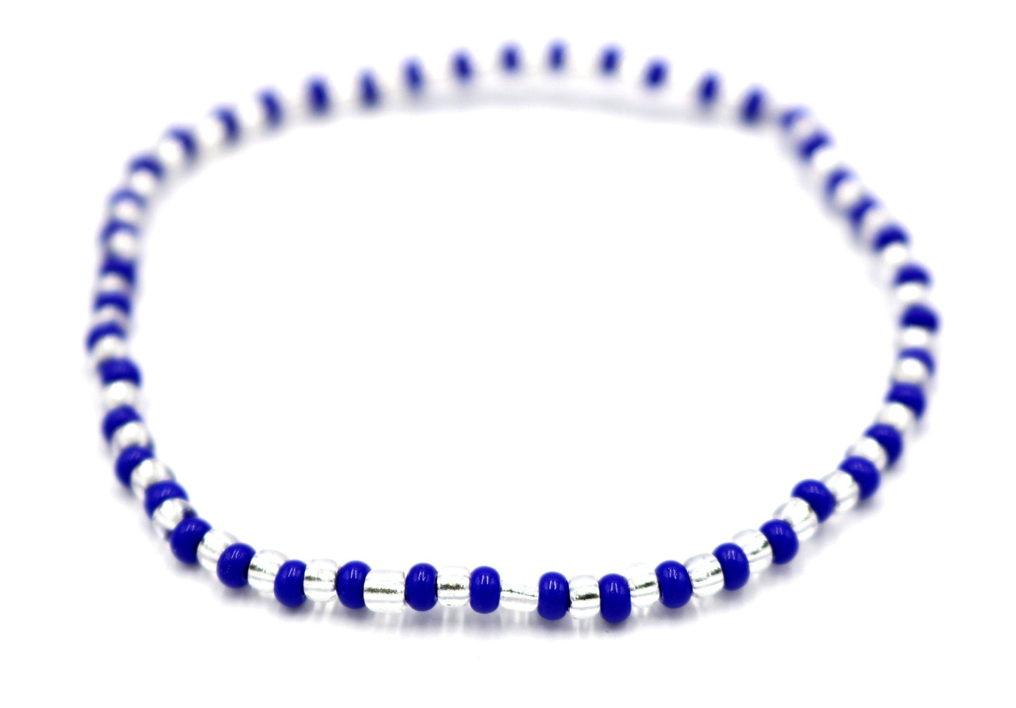 Calling All Cowboy Fans! NFL Mania is Here Show Your Team Spirit with This Fun Glass Seed Bead Stretch Blue & Silver Bracelet - Monkeysmojo