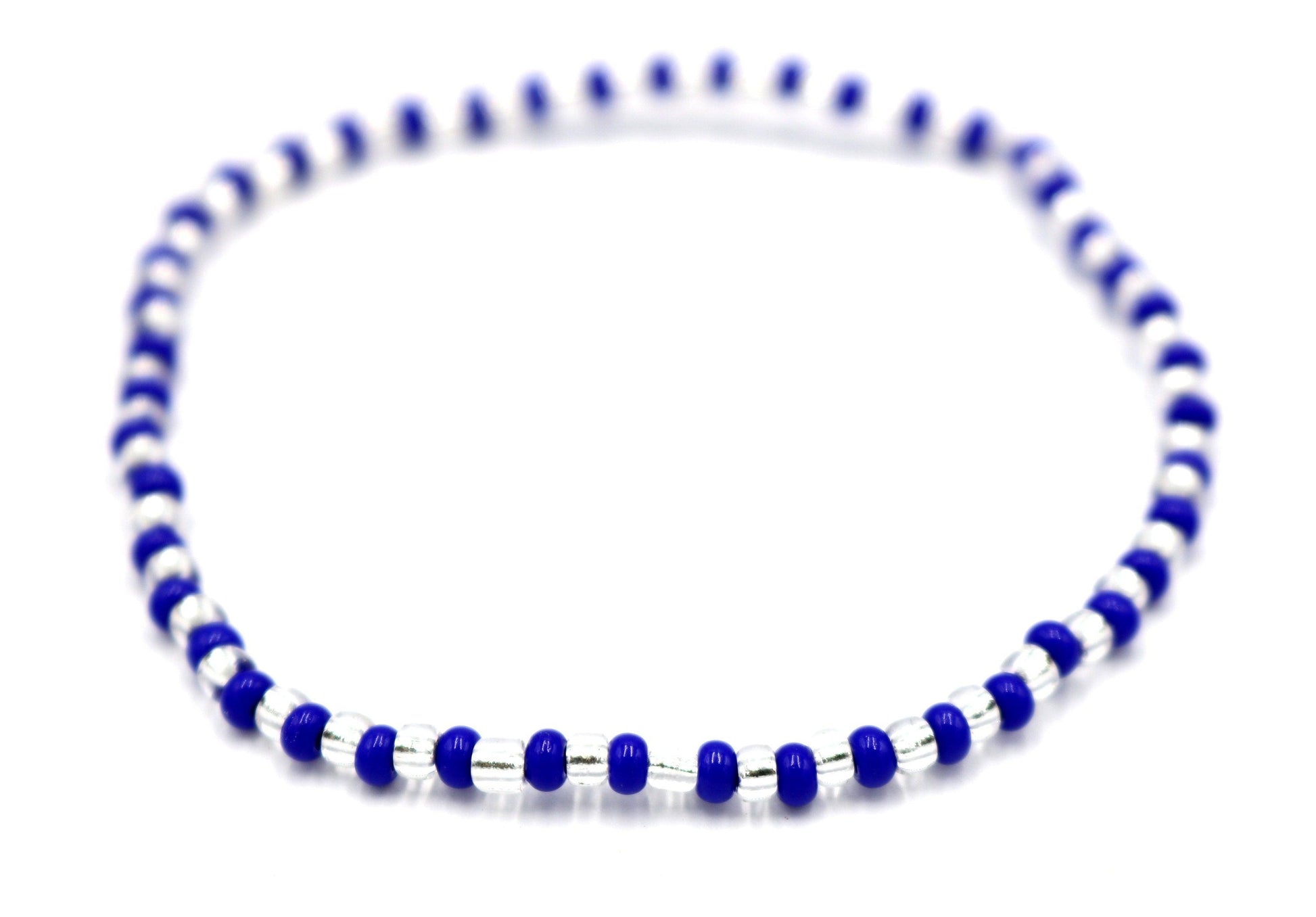 Calling All Cowboy Fans! NFL Mania is Here Show Your Team Spirit with This Fun Glass Seed Bead Stretch Blue & Silver Bracelet - Monkeysmojo