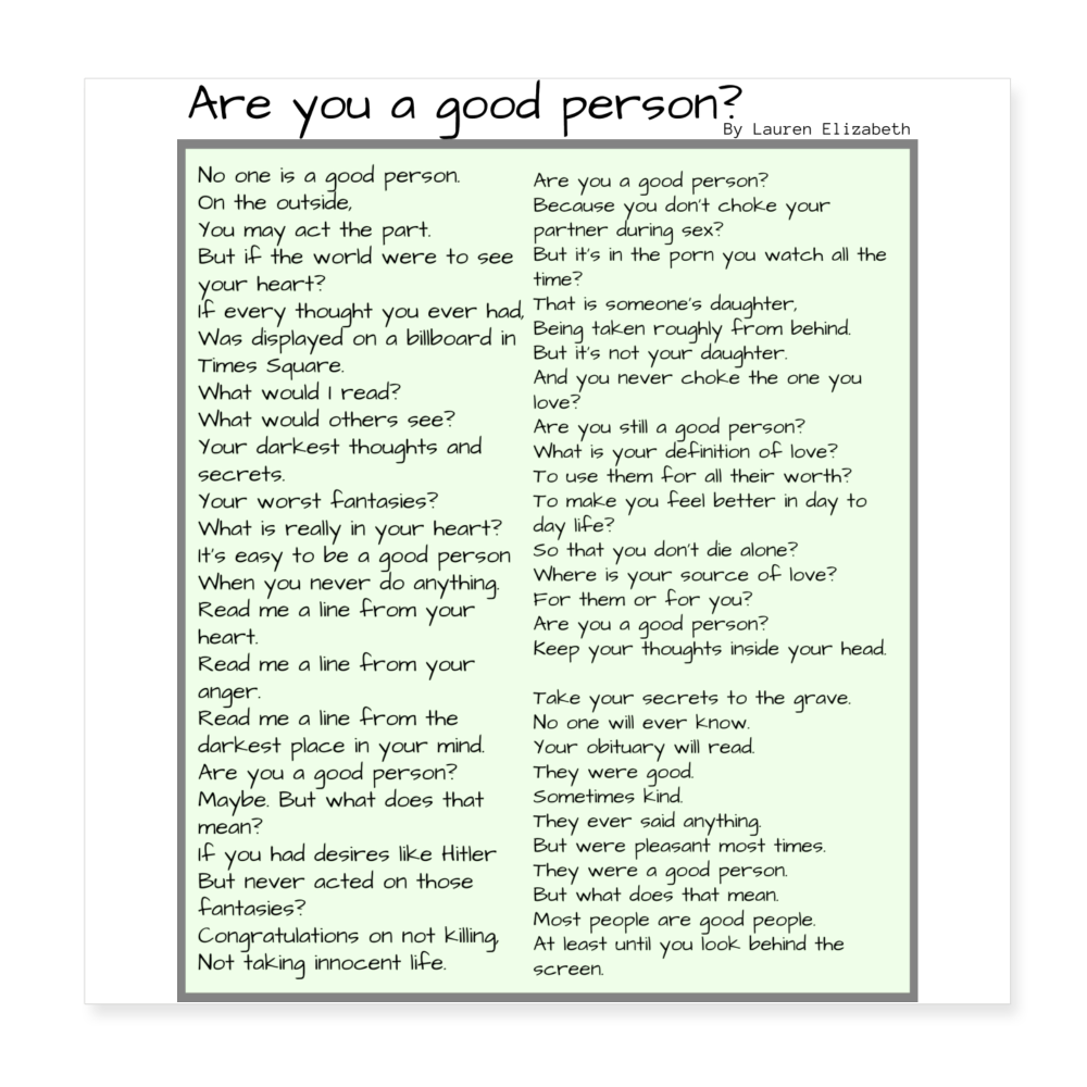 Are You a Good Person? - white